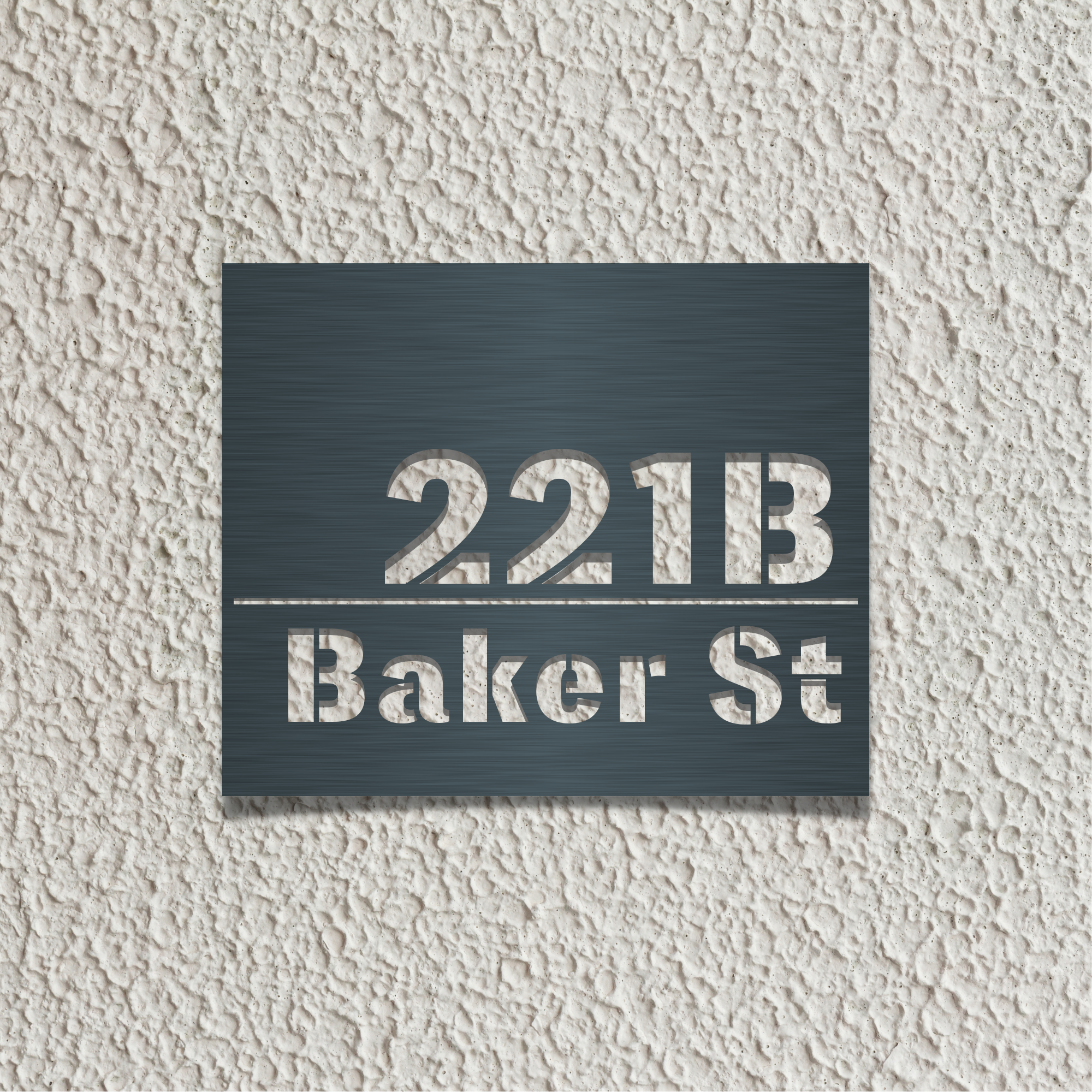 Personalized Address Plaque – Gun Metal 20cm x 25cm