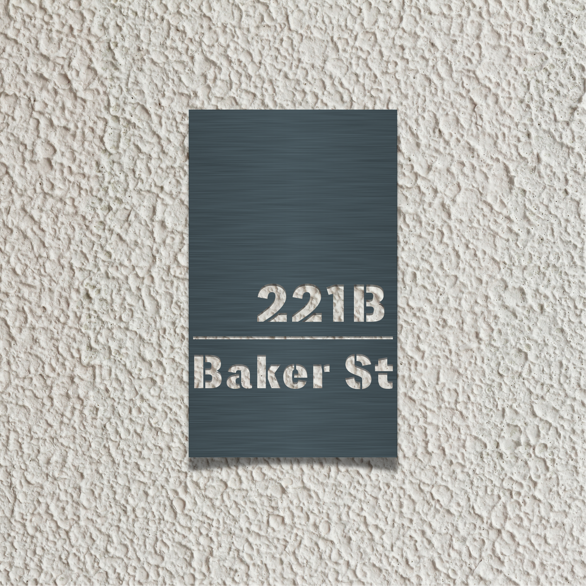 Personalized Address Plaque – Gun Metal 25cm x 15cm