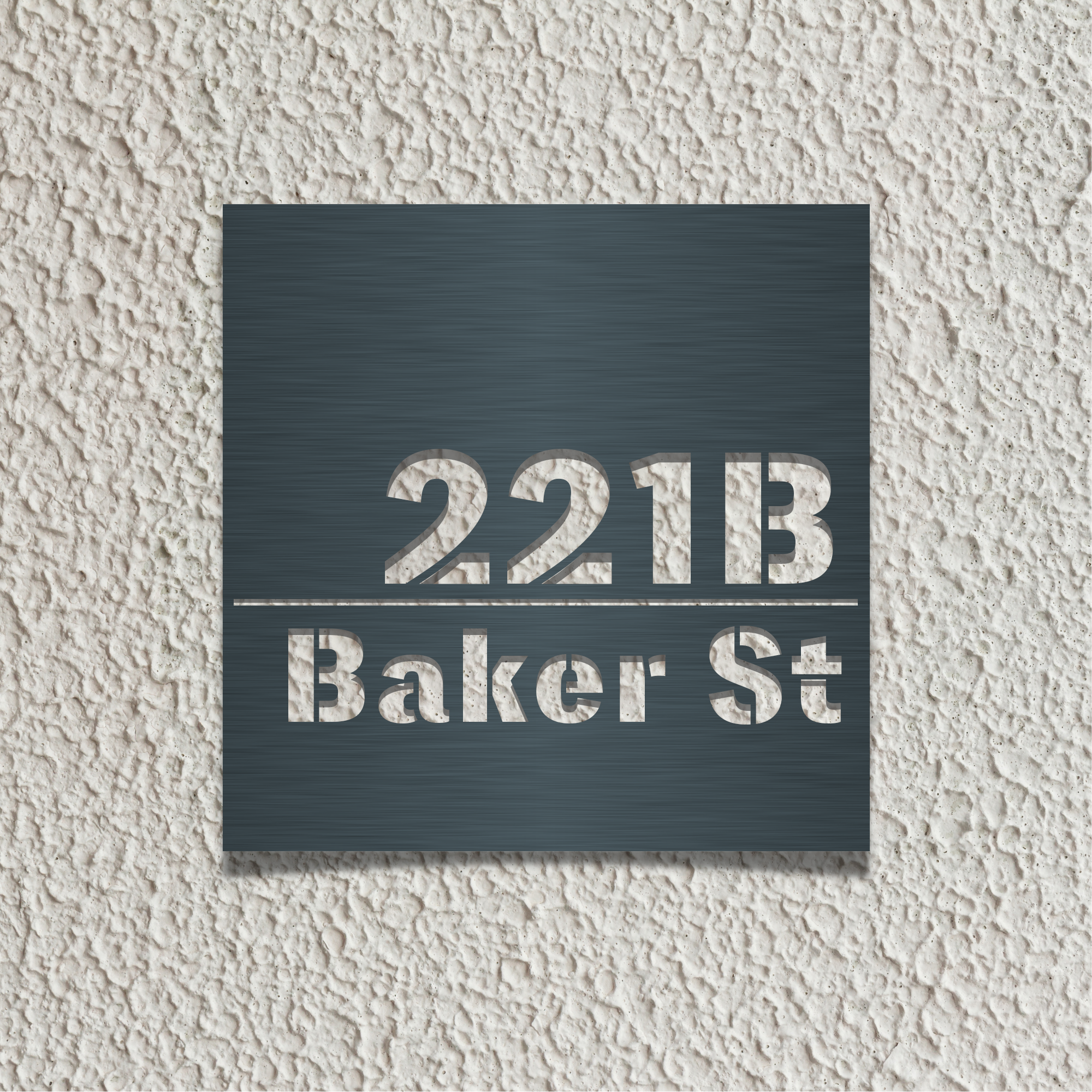 Personalized Address Plaque – Gun Metal 25cm x 25cm