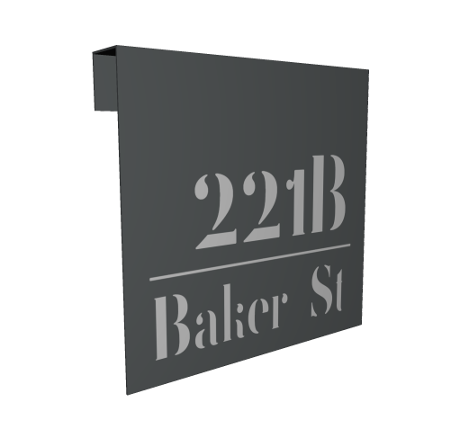 Personalized Address Plaque – Gun Metal 25cm x 25cm